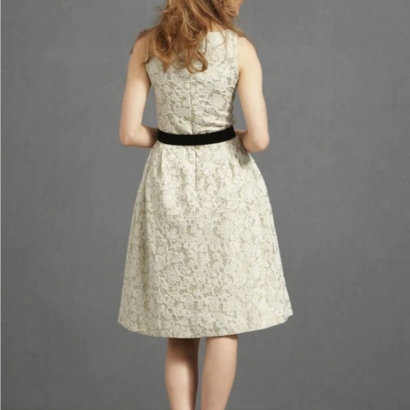 BHLDN James Coviello Dress / Anthropologie Cream and Gold shimmer - Picture 2 of 16